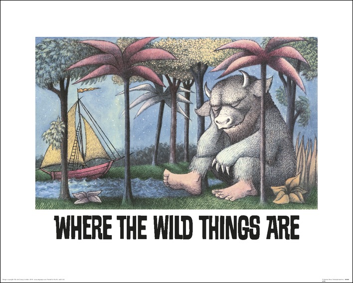 WHERE THE WILD THINGS ARE ~ HANGING ~ 13x37 ART PRINT ~ NEW/ROLLED! 