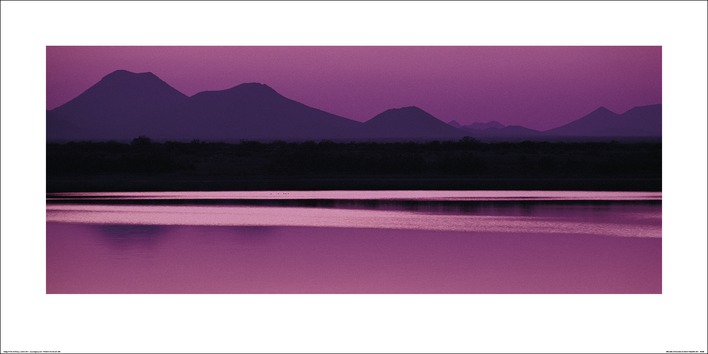 Silhouette of Mountains at Dusk Art Print