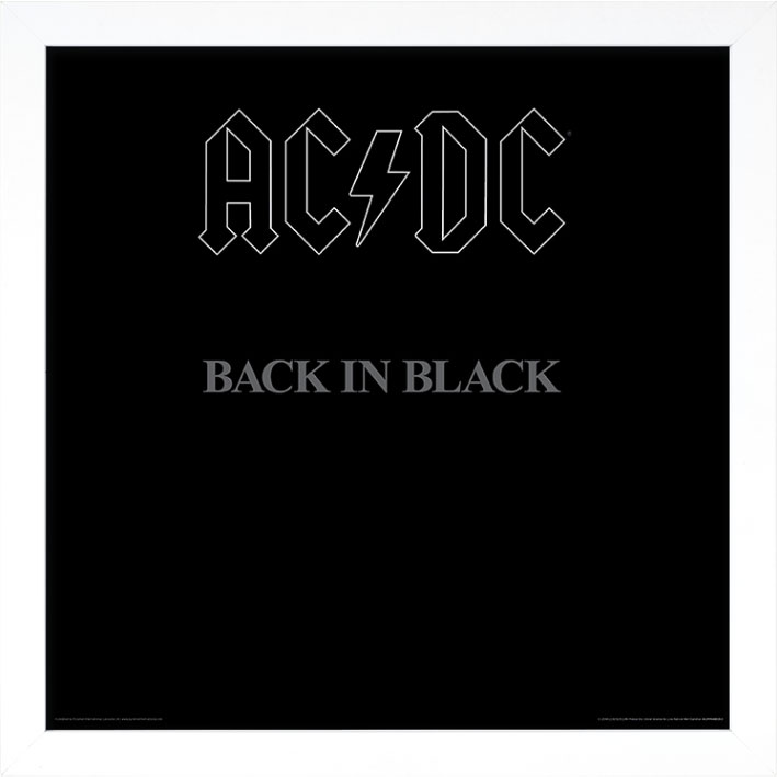 AC DC Back In Black Album Cover Framed Print The Art Group