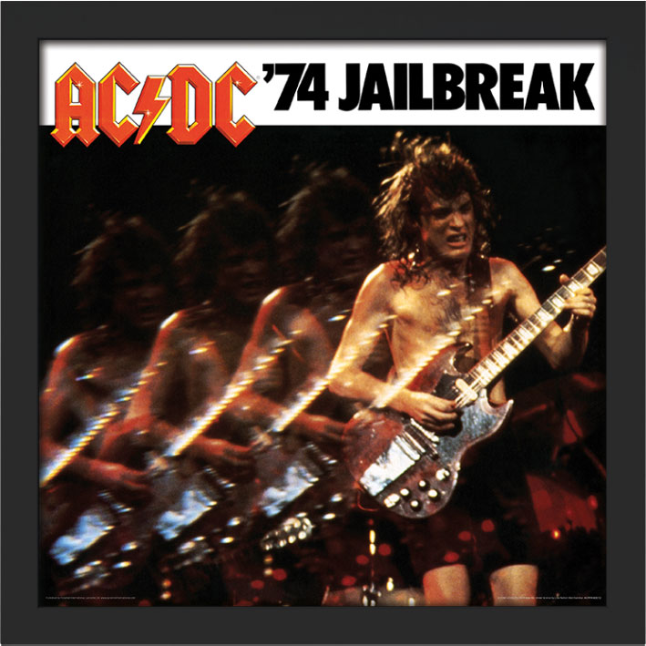 AC/DC (74 Jailbreak) Album Cover Framed Print