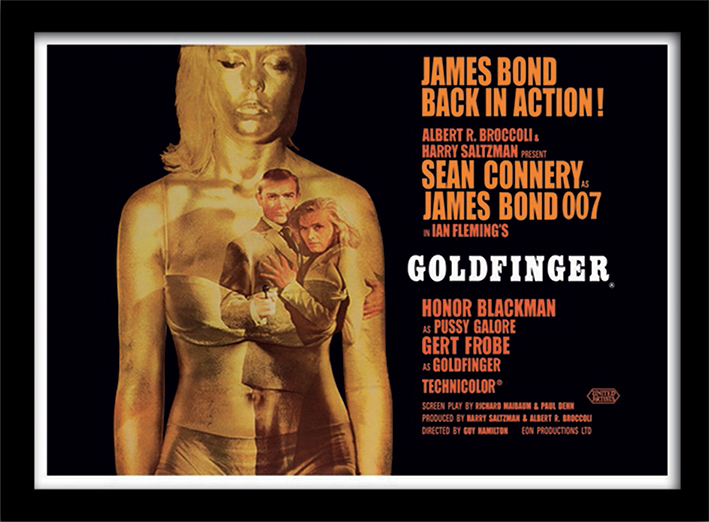 James Bond (Goldfinger - Projection) Framed 30 x 40cm Prints