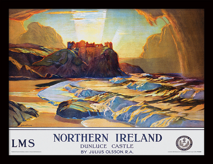 Northern Ireland (Dunluce Castle by Julius Olsson) Framed 30 x