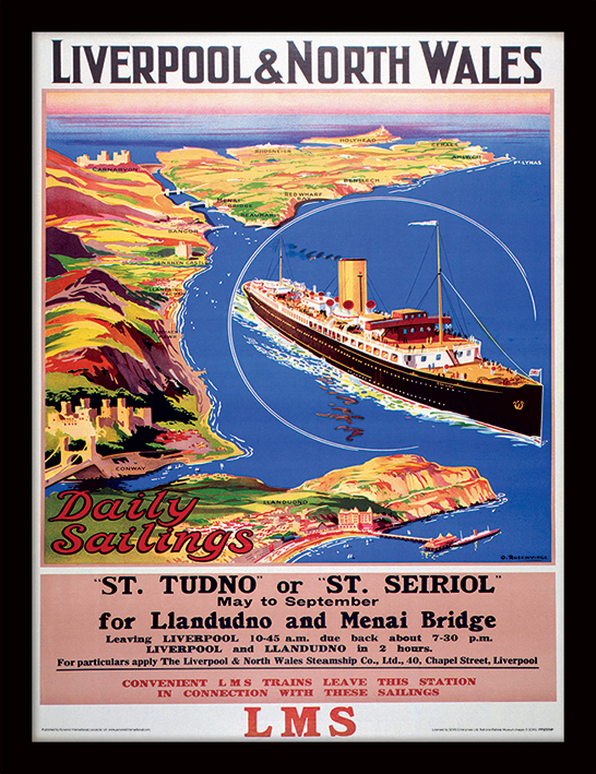 Liverpool and North Wales (Daily Sailings by Odin Rosenvinge) Framed 30 x 40cm Prints
