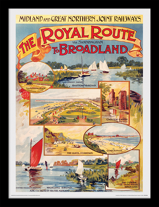 Norfolk (The Royal Route to Broadland) Framed 30 x 40cm Print