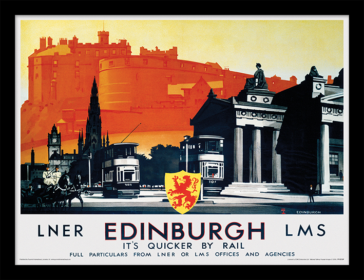 Edinburgh (Trams) Framed 30 x 40cm Prints