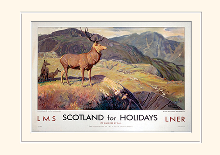 Scotland for Holidays Mounted 30 x 40cm Print