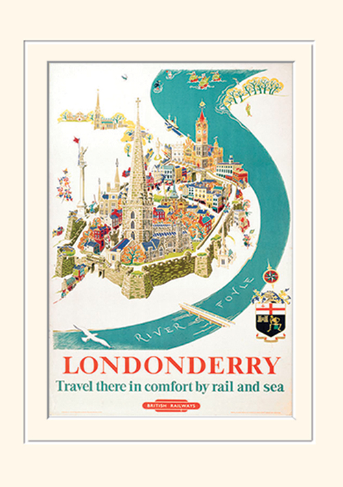 Londonderry Mounted 30 x 40cm Print