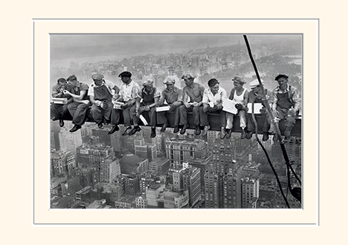 Lunch on a Skyscraper Mounted 30 x 40cm Print