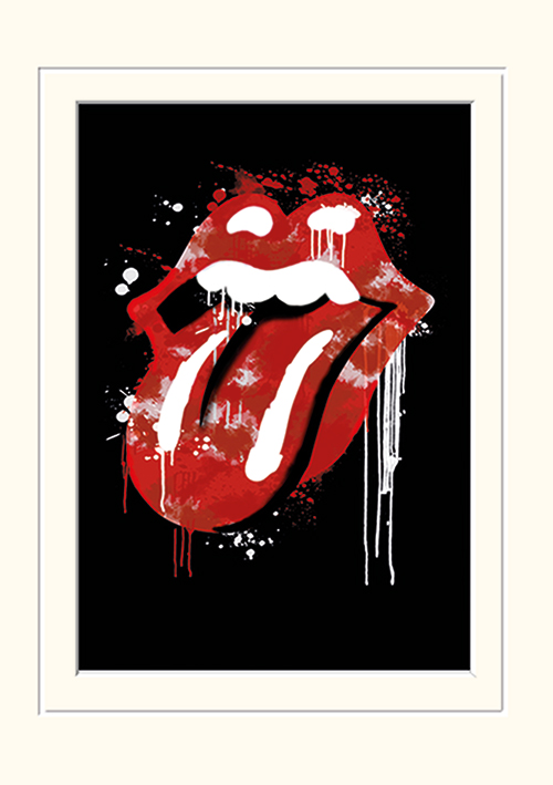 Rolling Stones (Graffiti Lips) Mounted 30 x 40cm Print