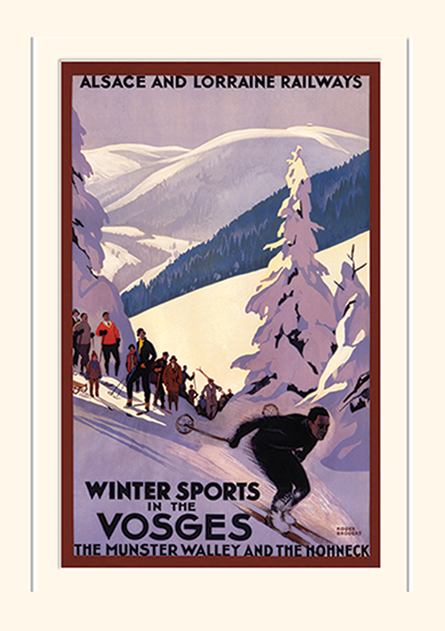 Winter Sports In The Vosges Mounted 30 x 40cm Print
