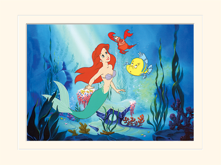 The Little Mermaid (Ariel) Mounted 30 x 40cm Print