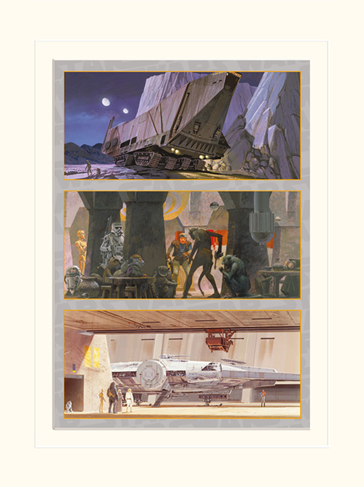 Star Wars (Tatooine and Mos Eisley) Mounted 30 x 40cm Prints