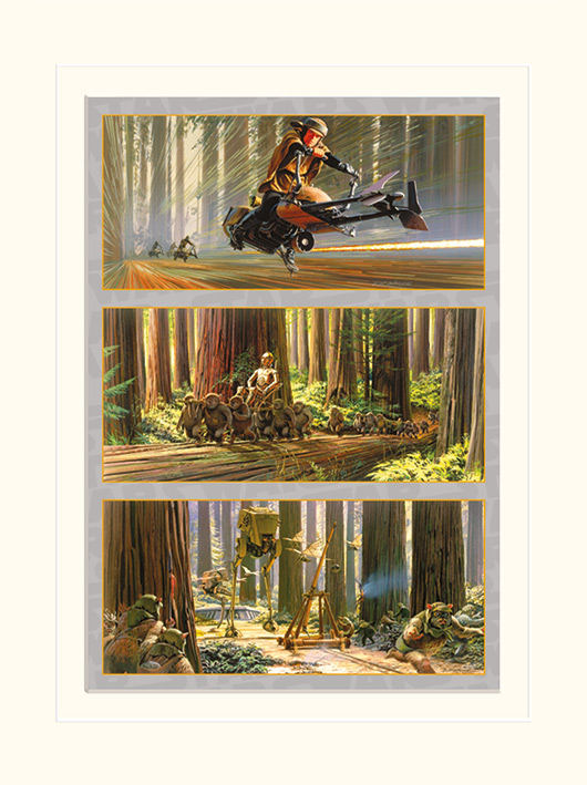 Star Wars (Action on Endor's Moon) Mounted 30 x 40cm Prints