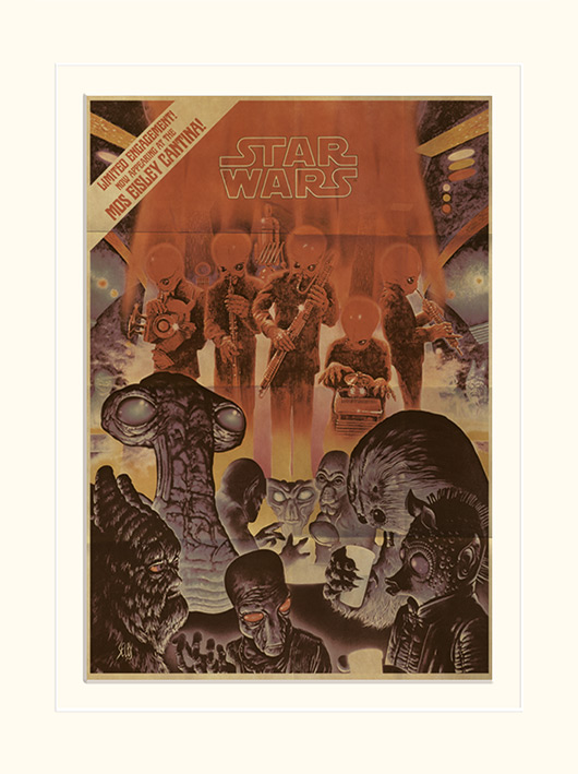 Star Wars (Mos Eisley Cantina Aged) Mounted 30 x 40cm Print