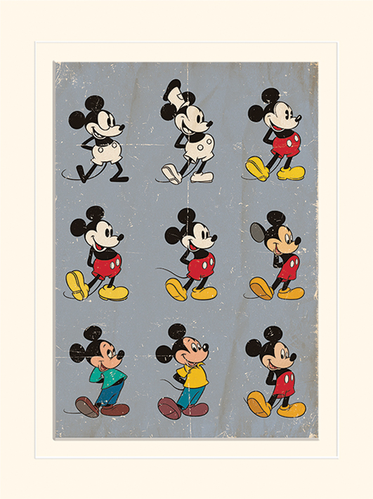 Mickey Mouse (Evolution) Mounted 30 x 40cm Print
