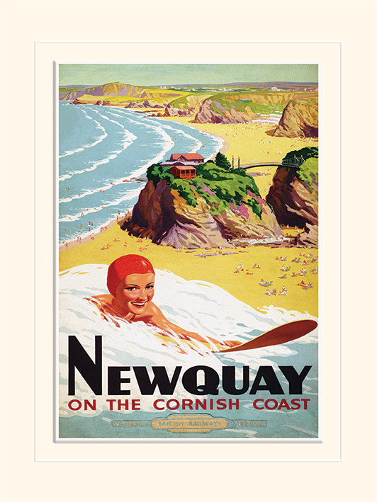 Newquay (Surf) Mounted 30 x 40cm Prints