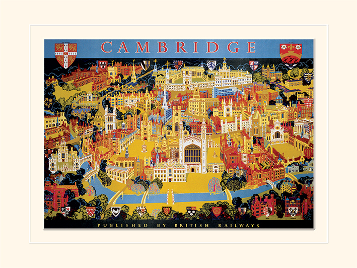 Cambridge (Crests) Mounted 30 x 40cm Print