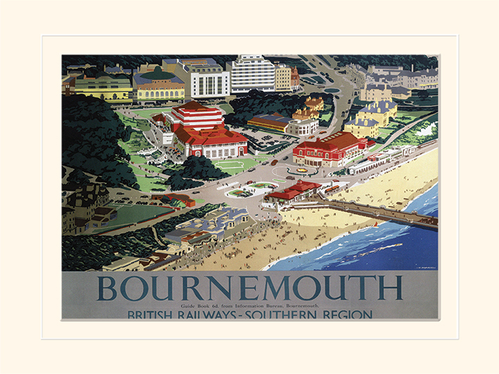 Bournemouth (Beach) Mounted 30 x 40cm Print