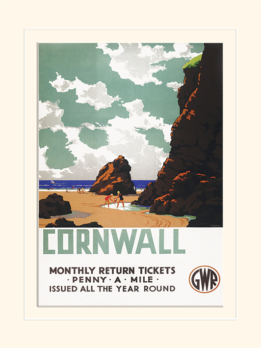Cornwall (Penny a Mile) Mounted 30 x 40cm Prints