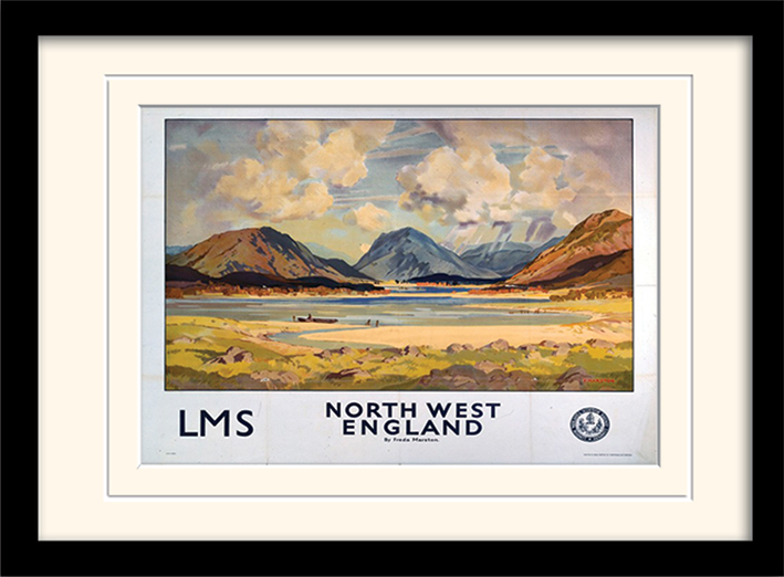 North West England (1) Mounted & Framed 30 x 40cm Print