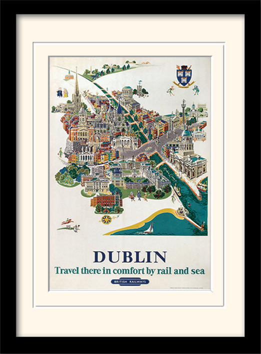 Dublin (1) Mounted & Framed 30 x 40cm Print