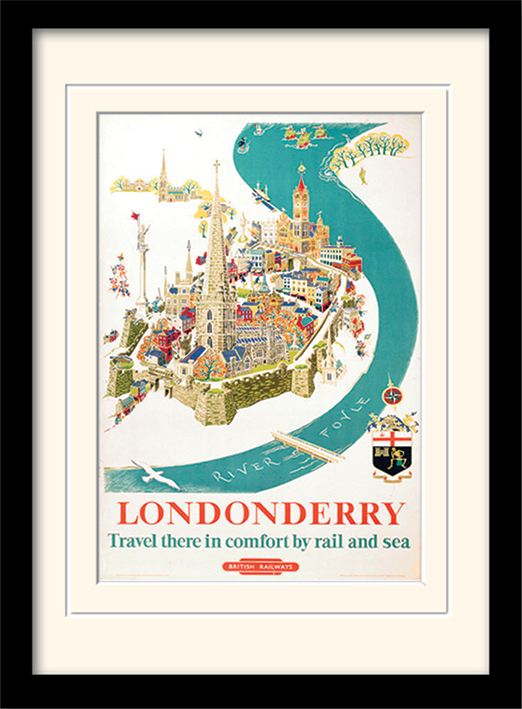 Londonderry Mounted & Framed 30 x 40cm Print