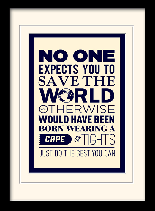 Save The World Mounted & Framed 30 x 40cm Print
