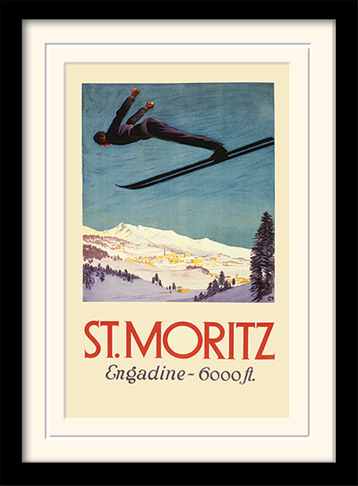 St. Moritz Mounted & Framed 30 x 40cm Print