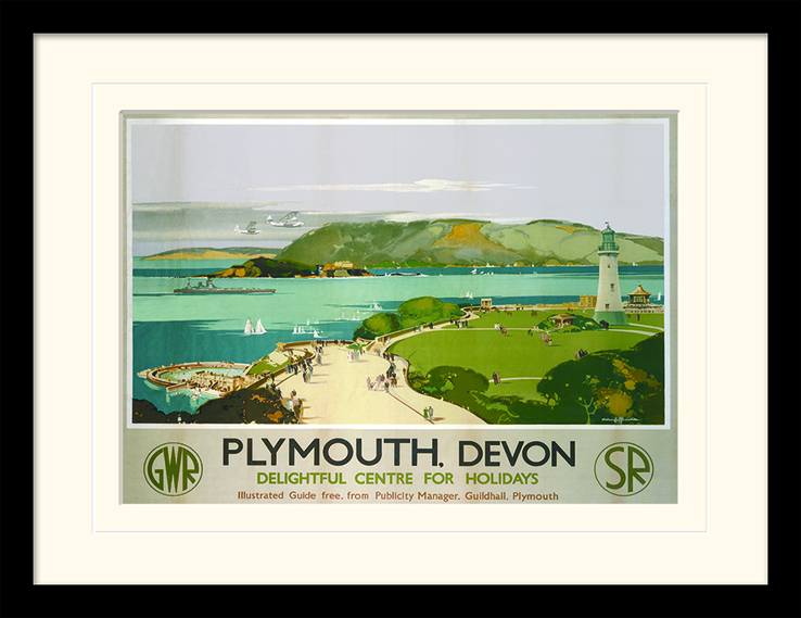 Plymouth (3) Mounted & Framed 30 x 40cm Print