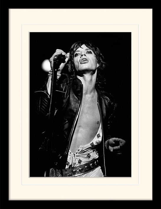 Rolling Stones (Mick Jagger) Mounted & Framed 30 x 40cm Print
