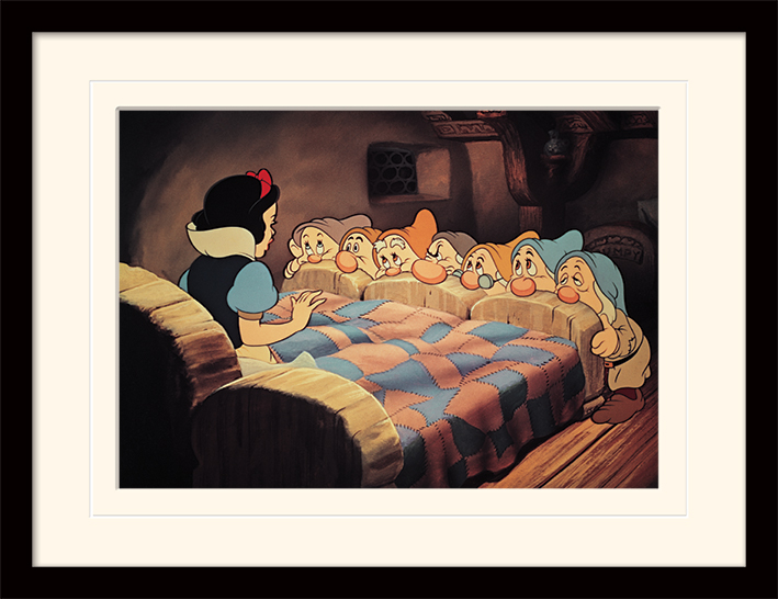 Snow White (Bed) Mounted & Framed 30 x 40cm Print