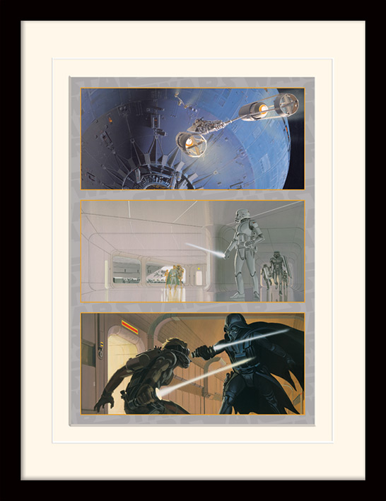 Star Wars (Danger on the Death Star) Mounted & Framed 30 x 40cm Print