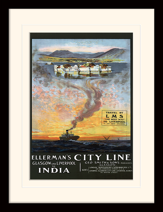 Glasgow and Liverpool to India Mounted & Framed 30 x 40cm Prints
