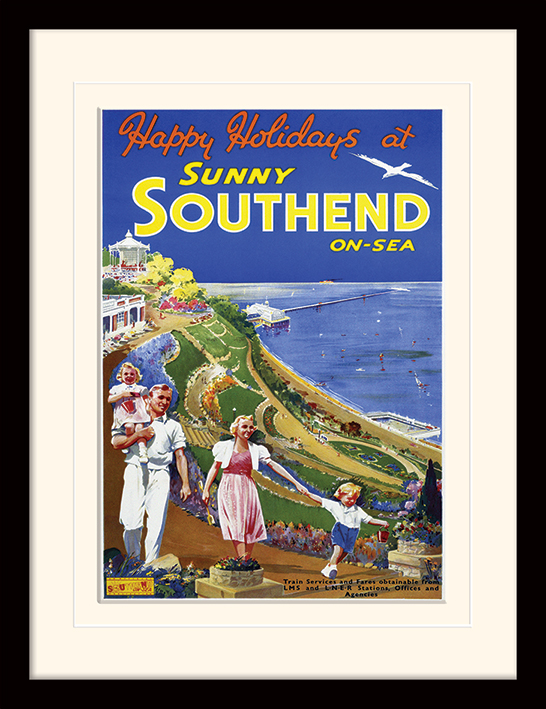 Southend-on-Sea (Happy Holidays) Mounted & Framed 30 x 40cm Prints