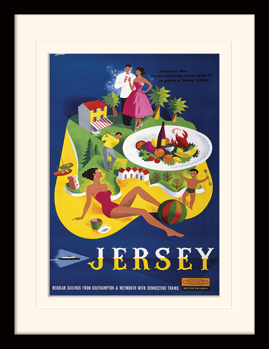 Jersey (Blue) Mounted & Framed 30 x 40cm Prints