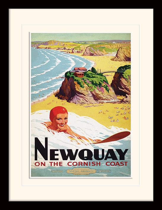 Newquay (Surf) Mounted & Framed 30 x 40cm Prints