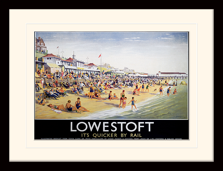 Lowestoft (Beach) Mounted & Framed 30 x 40cm Print