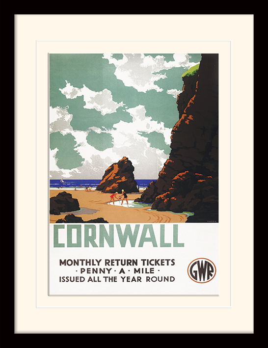 Cornwall (Penny a Mile) Mounted & Framed 30 x 40cm Prints