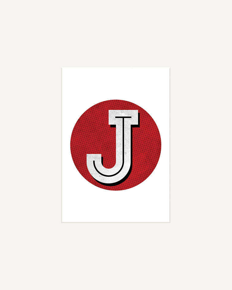 Vintage Letter (J) Mounted Print