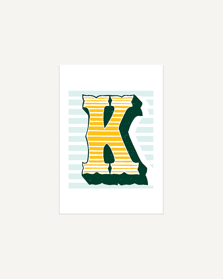 Vintage Letter (K) Mounted Print