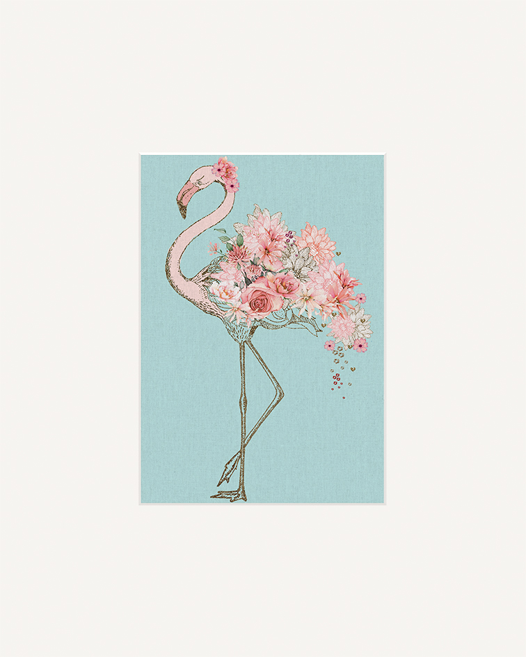 Summer Thornton (Floral Flamingo) Mounted Print