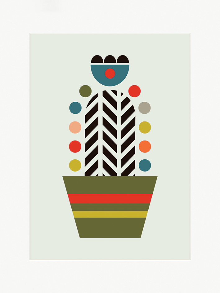 Little Design Haus (Herringbone Cactus) Mounted Prints