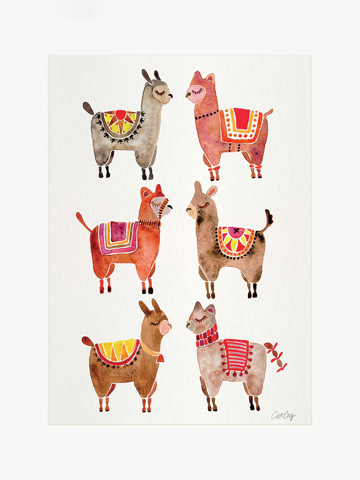 Cat Coquillette (Alpacas) Mounted Prints
