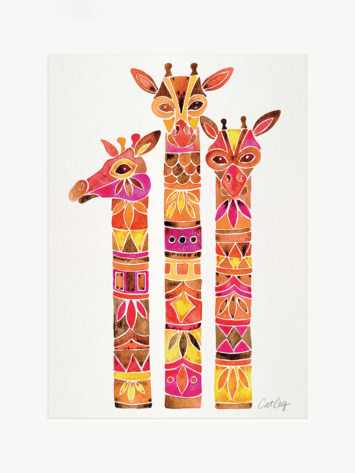 Cat Coquillette (Giraffes) Mounted Print