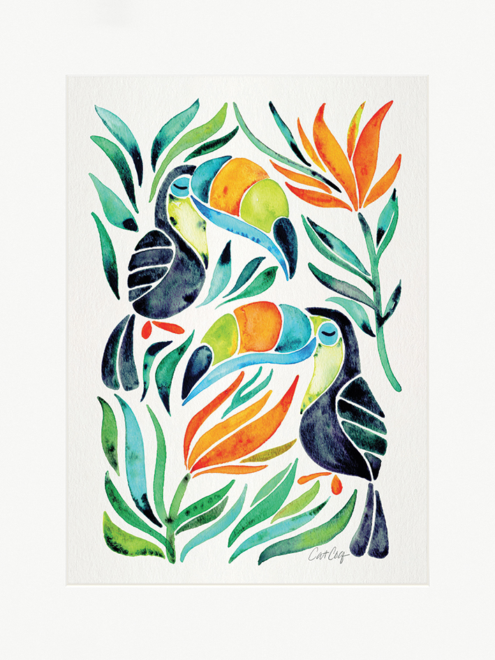 Cat Coquillette (Tropical Toucans) Mounted Prints