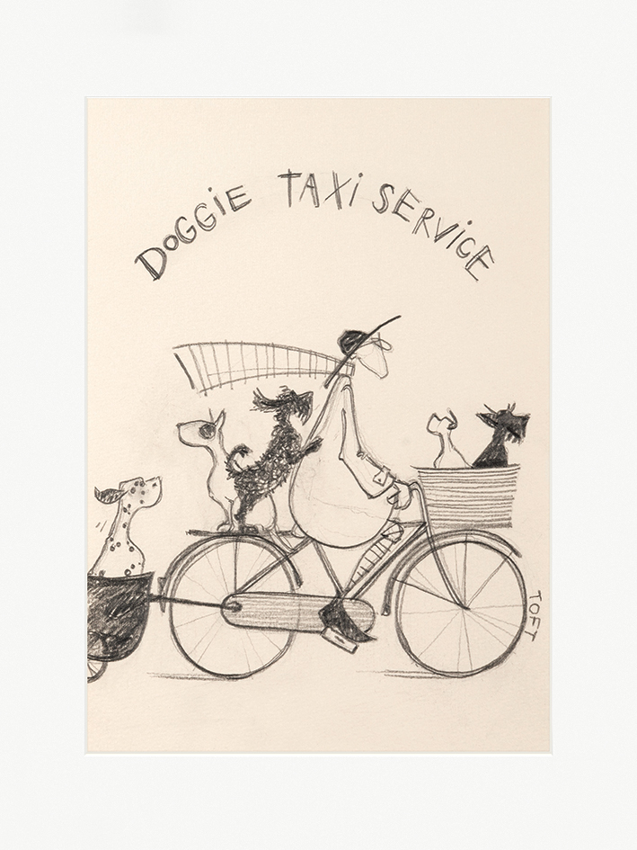Sam Toft (Doggie Taxi Service Sketch) Mounted Prints