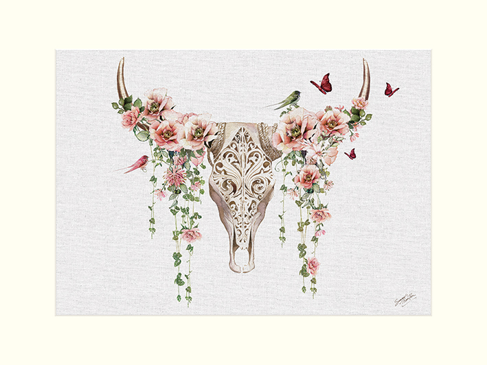Summer Thornton (Floral Skull) Mounted Prints