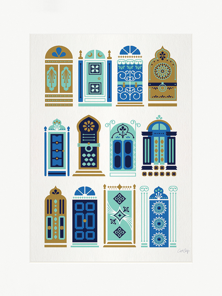 Cat Coquillette (Moroccan Doors) Mounted Prints