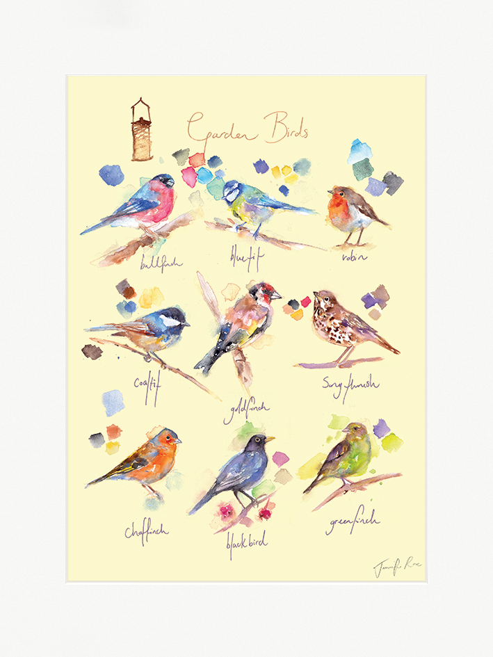 Jennifer Rose (Garden Birds) Mounted Prints