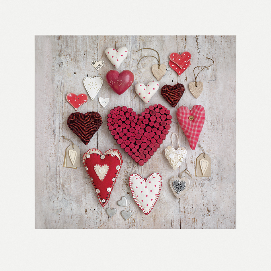 Howard Shooter (Red & White Hearts) Mounted Prints